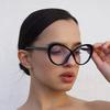 5pcs Super Sized Cat Eye Fashionable Glasses Black Oval Women's Glasses Suitable for Daily Use