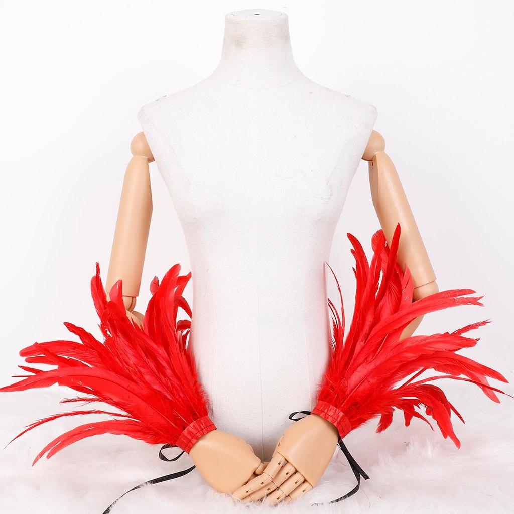 Large Feather Bracelet Cuffs for Halloween & Christmas Costumes