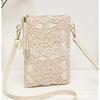 Bag Women's Lace Hollow Casual Style Mini Mobile Phone Bag Fashion Versatile Hollow Cotton Thread Pattern Shoulder Bag
