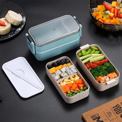 Lunch Container with Clear Lid Sealed Well Plastic Compartment Design Bento Lunch Box Picnic Tableware