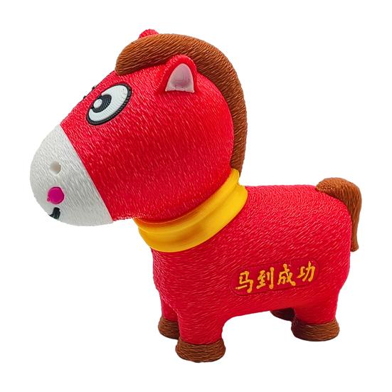 

3D Printed Horse Figurine Chinese New Year Mascot Horse Model with Flexible Joint Collectible Horse Ornament for Home Office Executive Desk Decor A