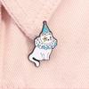 Cute Clown Cat Enamel Pin Cartoon Funny Kitty with Clown Hat Circus Animal Brooch Lapel Badge Jewelry Gift For Cat Lover Friends