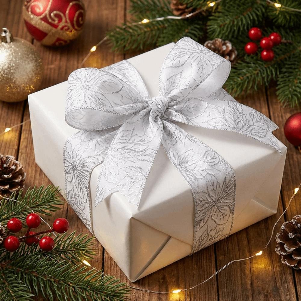Decorative Christmas Wrapping Ribbon Fabric Trim Bow Decorative Webbing Hair Bows