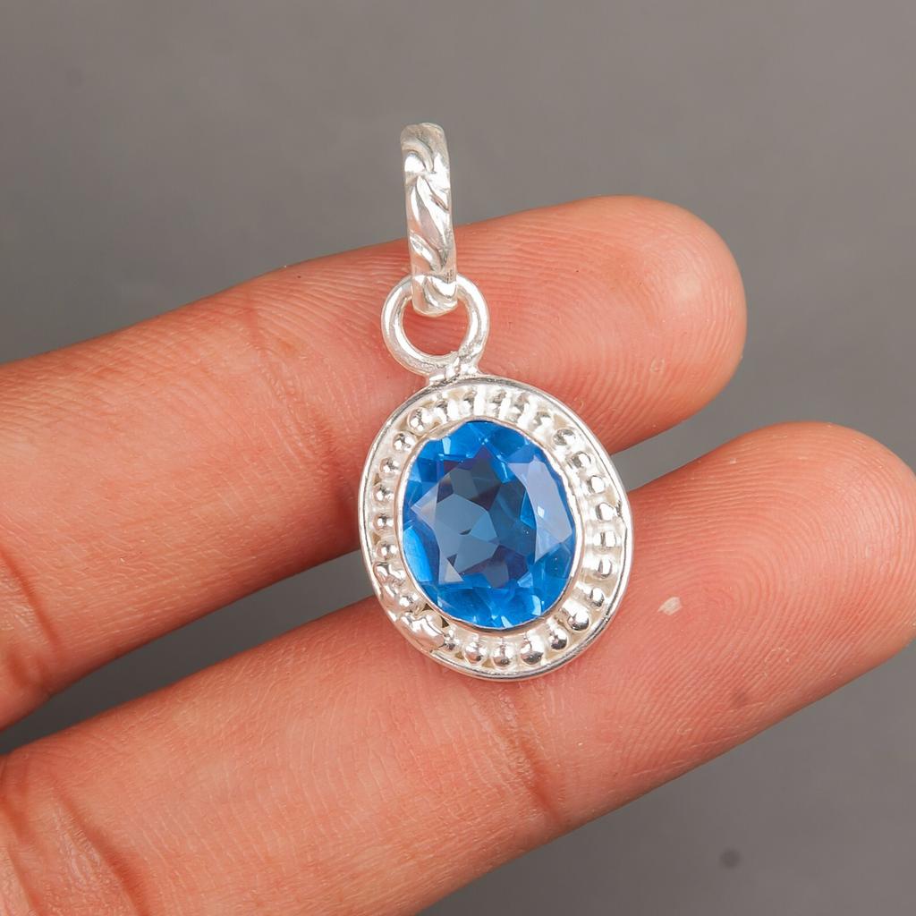 Tanzanite Gemstone 925 Sterling Silver Women's Jewelry Handmade Pendant 1.20" PP-7-1