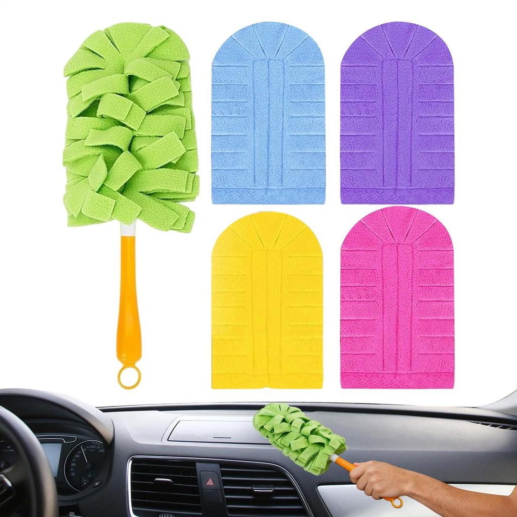 Cleaning Duster 5 Replacement Heads Reusable  Dust Brush Flexible Dust Cleaner Gap Dust Removal Household Cleaning Tools