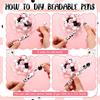 82Pcs DIY Beadable Ballpoint Pen with Craft Beads, Rhinestone Beads