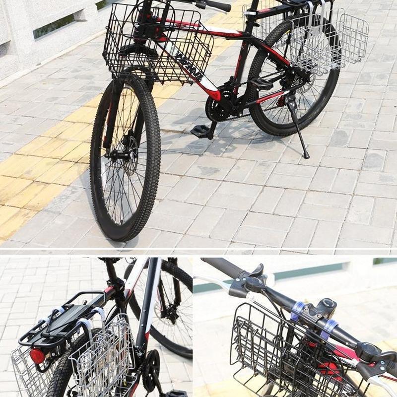 Mountain Bike Folding Storage Basket Bike Basket Front And Rear Hanging Thin Side Trailer Basket Bike Accessories Bike Basket