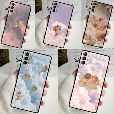 Cartoon Engel Baby Druck Hülle Für Samsung Galaxy S22 S23 S24 Ultra Note 20 10 S8 S9 S10 Plus S21 S20 FE Soft Cover