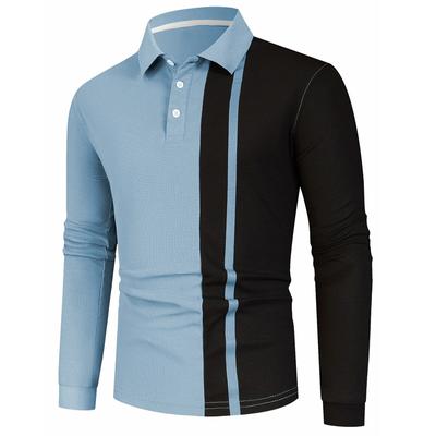 Cămașă POLO cu nasturi cu imprimeu, modă nouă de primăvară pentru bărbați, top casual cu mâneci lungi și nasturi, cămașă polo sport cu mâneci lungi pentru bărbați