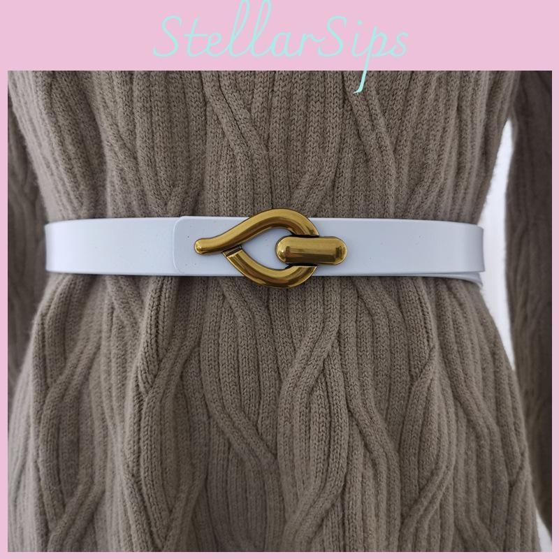 Style Minimalist Womens Leather Waist Belt Metal Buckle Dress Belt Shapewear
