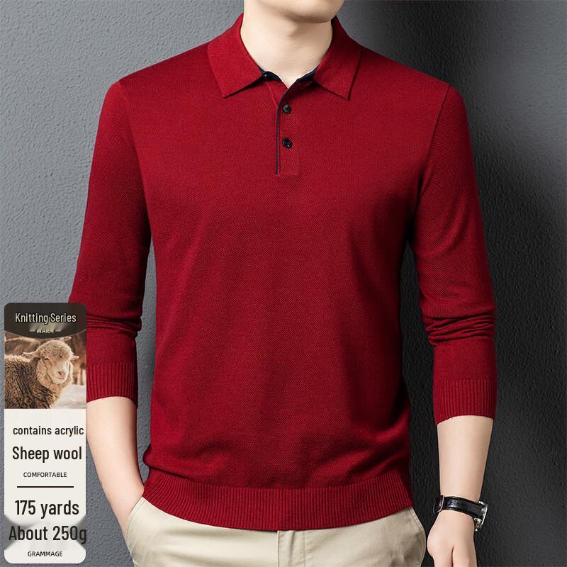 Men s Long-Sleeve Knit Polo Shirt FXT6697 M