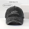 Vintage-Inspired Men's Denim Baseball Cap with Distressed Letter Design - Fashionable Streetwear