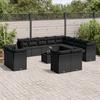 Vidaxl 14-Cz. Garden Lounge Set, Cushions Black Rattan Pe