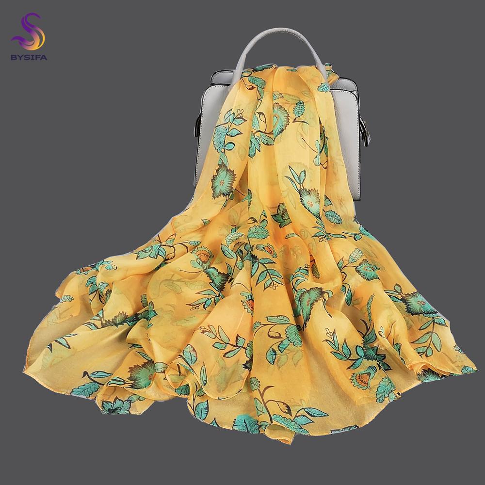 BYSIFA| Pink 100% Natural Silk Scarf Bufanda Women Elegant Chinese Style Peony Design Summer Long Scarves Beach Shawl Accessory