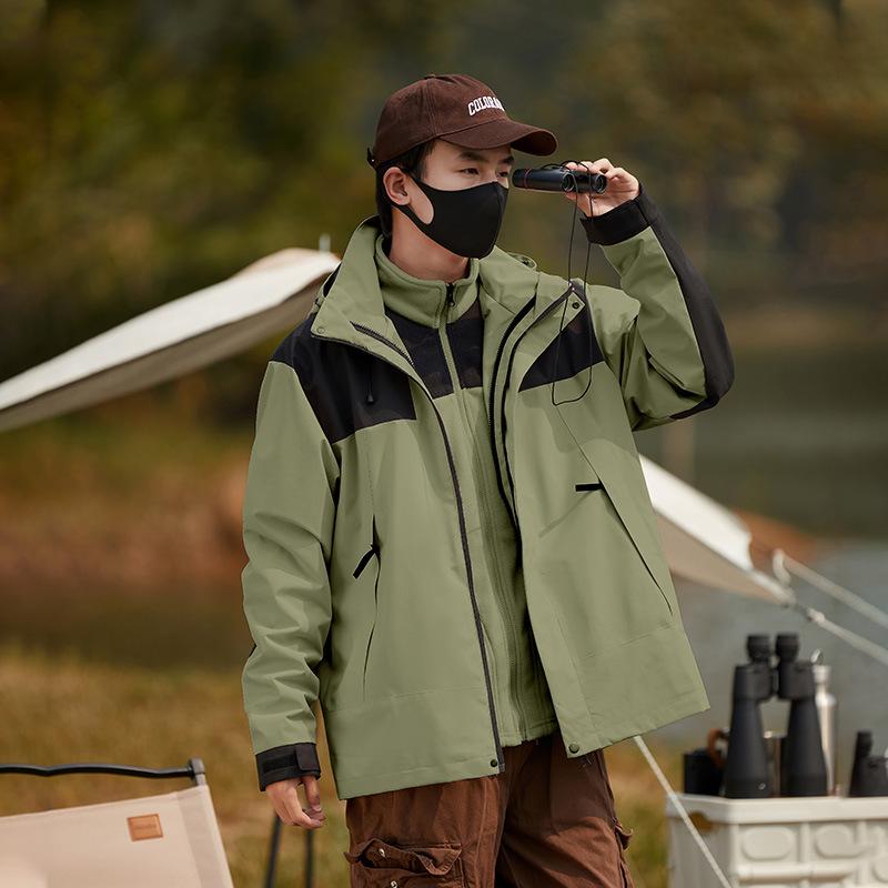 Three-in-one Windproof and Waterproof Outdoor Fishing and Mountaineering Jacket, Same Style for Men and Women
