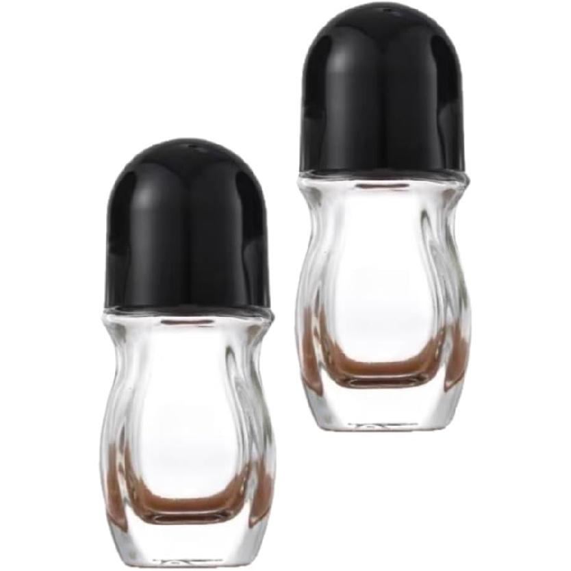2Pcs 30ml Transparent Glass Essential Oil Roller Bottles Refillable Roll On Bottles Empty Deodorant Bottle Containers Rollerball Bottles Beauty and