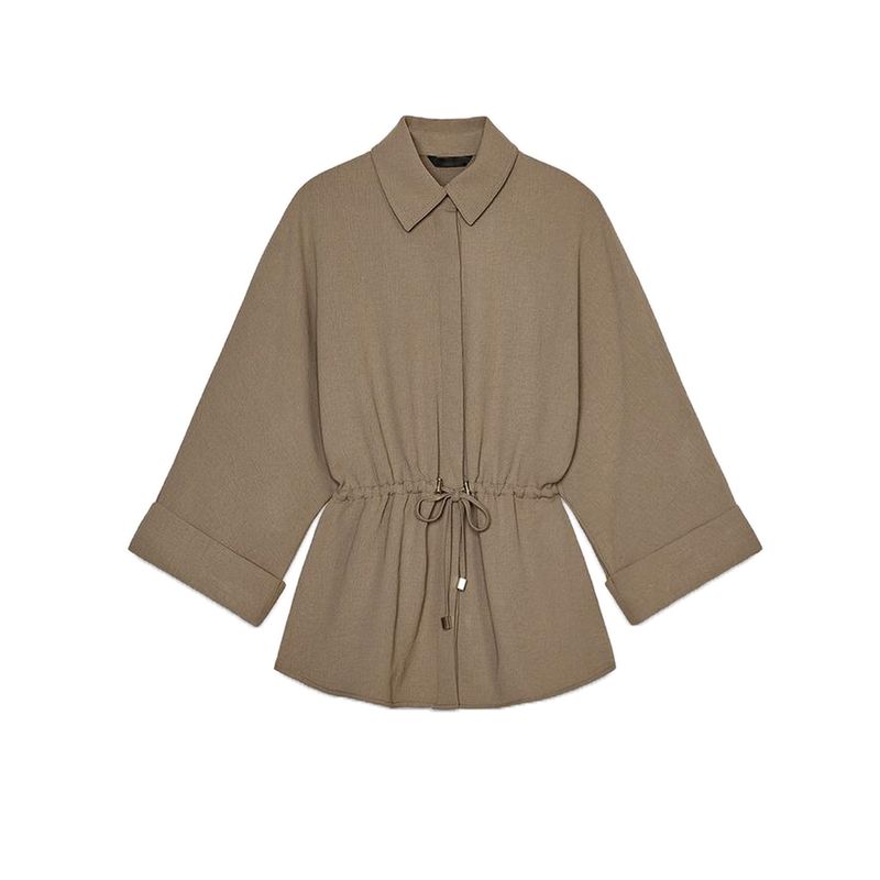 Lapel Long Wide Sleeve Swim Hunting Jacket Drape Shirt 2728568 Casual High Waist Wide Leg Pants 2116568