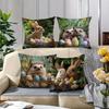 4-Piece Modern Easter Pillowcase Set – Woven Fabric With Zipper Closure