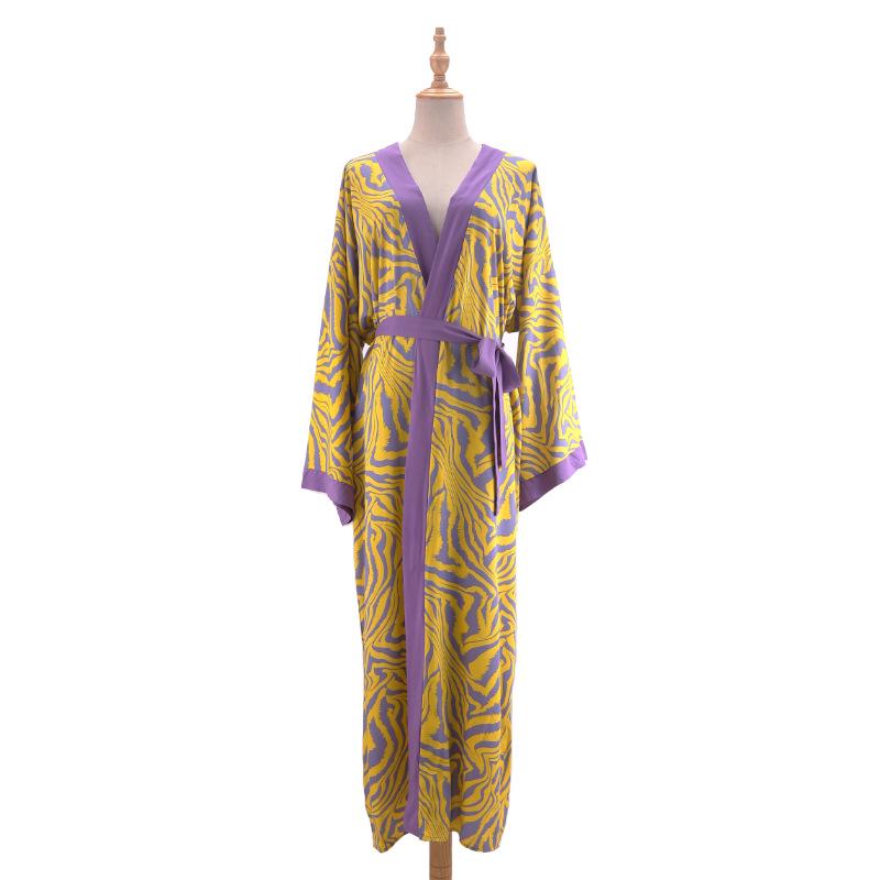 New European & American Cotton Printed Beach Cardigan: Sexy Sunscreen Jacket and Loose Holiday Swimsuit Cover-Up.