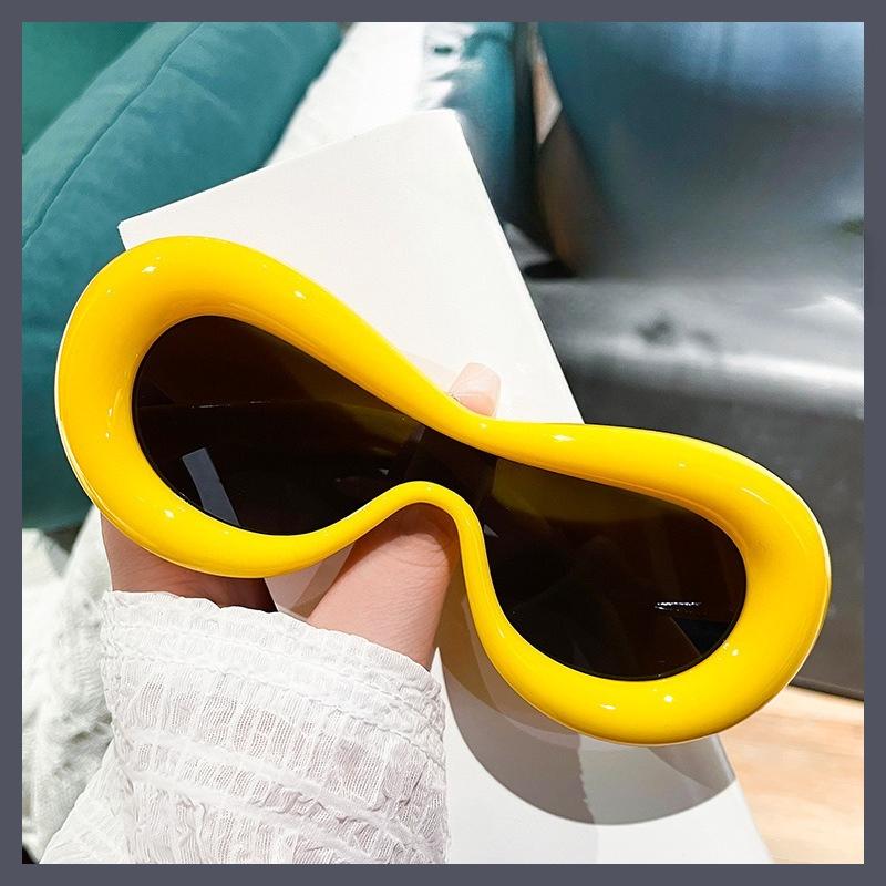 

Смешные овальные солнцезащитные очки Новинка Овальные солнцезащитные очки для мужчин и женщин Необычные солнцезащитные очки для личности Конфетного цвета Очки