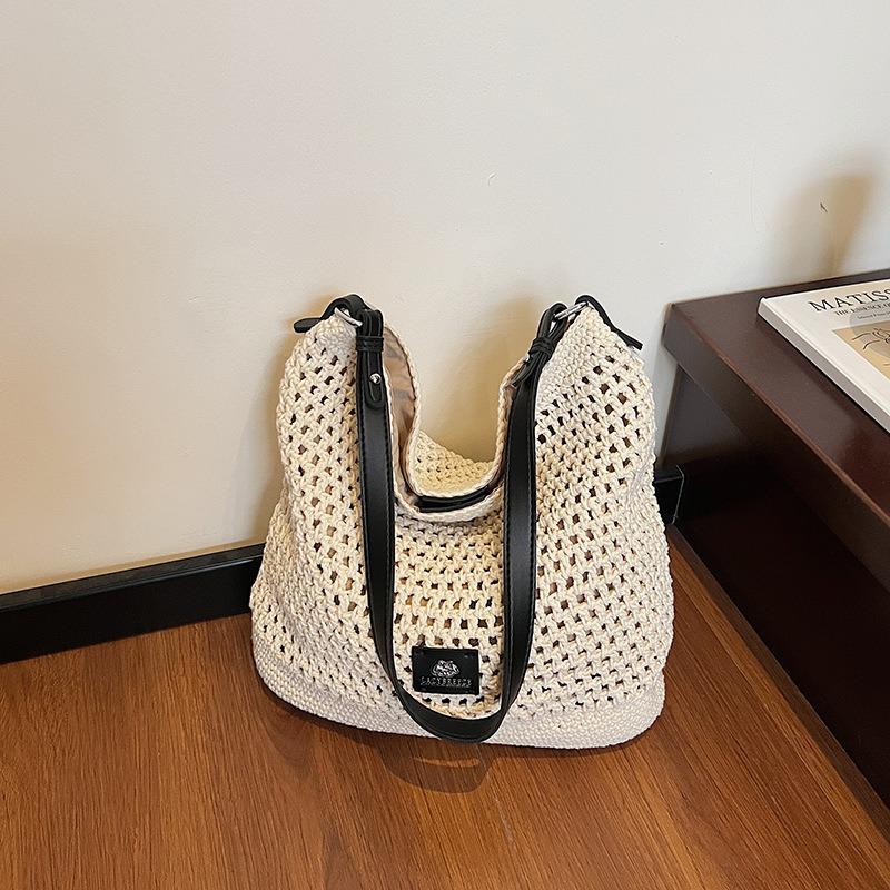 Seaside Vacation Beach Woven Bag Women's New Hollow Knitted Handbag Large Capacity Shoulder Armpit Bag