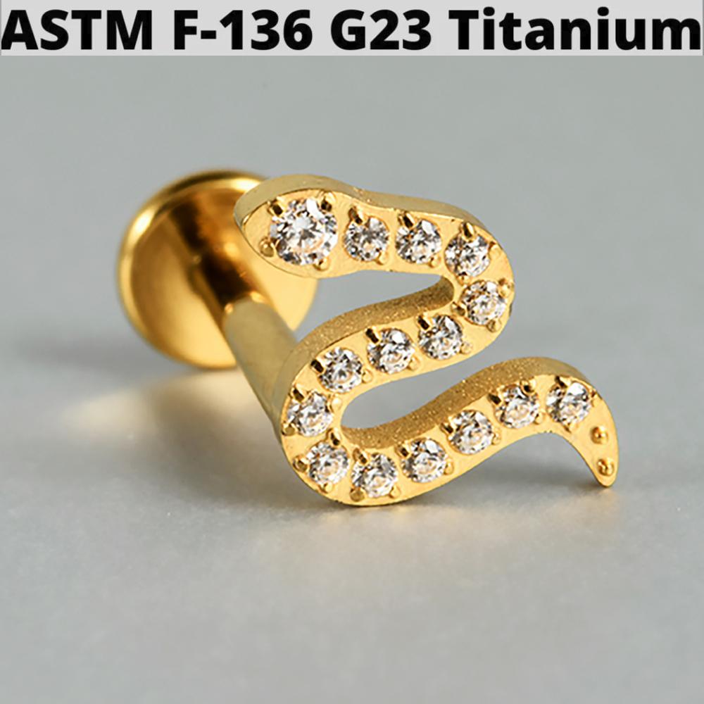 1PC G23 Titanium Butterfly Internal Thread Labret Lip Rings Cross Snake Ear Cartilage Tragus Helix Earring Lobe Piercing Jewelry