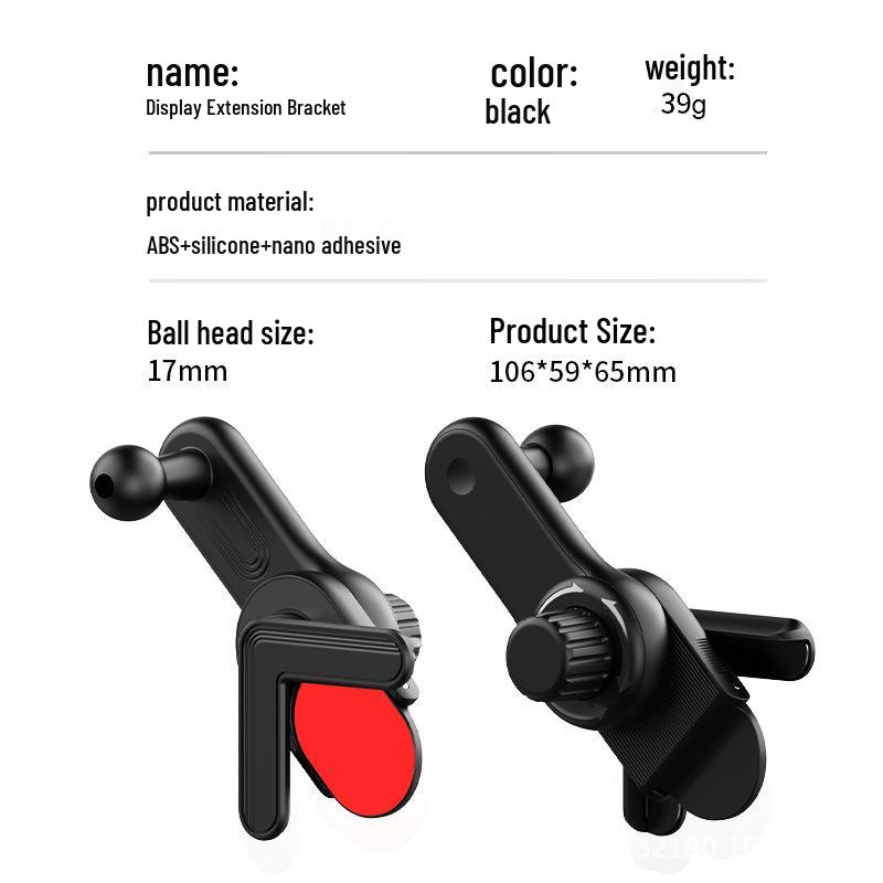 Magnetic Car Phone Mount with Adjustable Extension Arm for Center Console Display