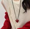 Black Heart Pendant Necklace, Love Heart Necklace for Women and Girls