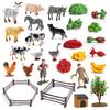 Authentic Plastic Farm Scene Animal Figurines Set With 36 Pieces For Creative Play