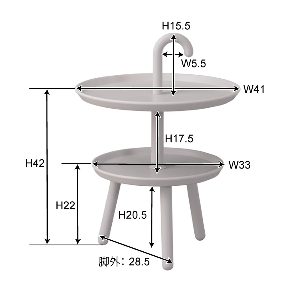 AZUMAYA Kuka Side Table, PT-88OR, 42cm Wide, Orange, 42cm Deep X 55cm High