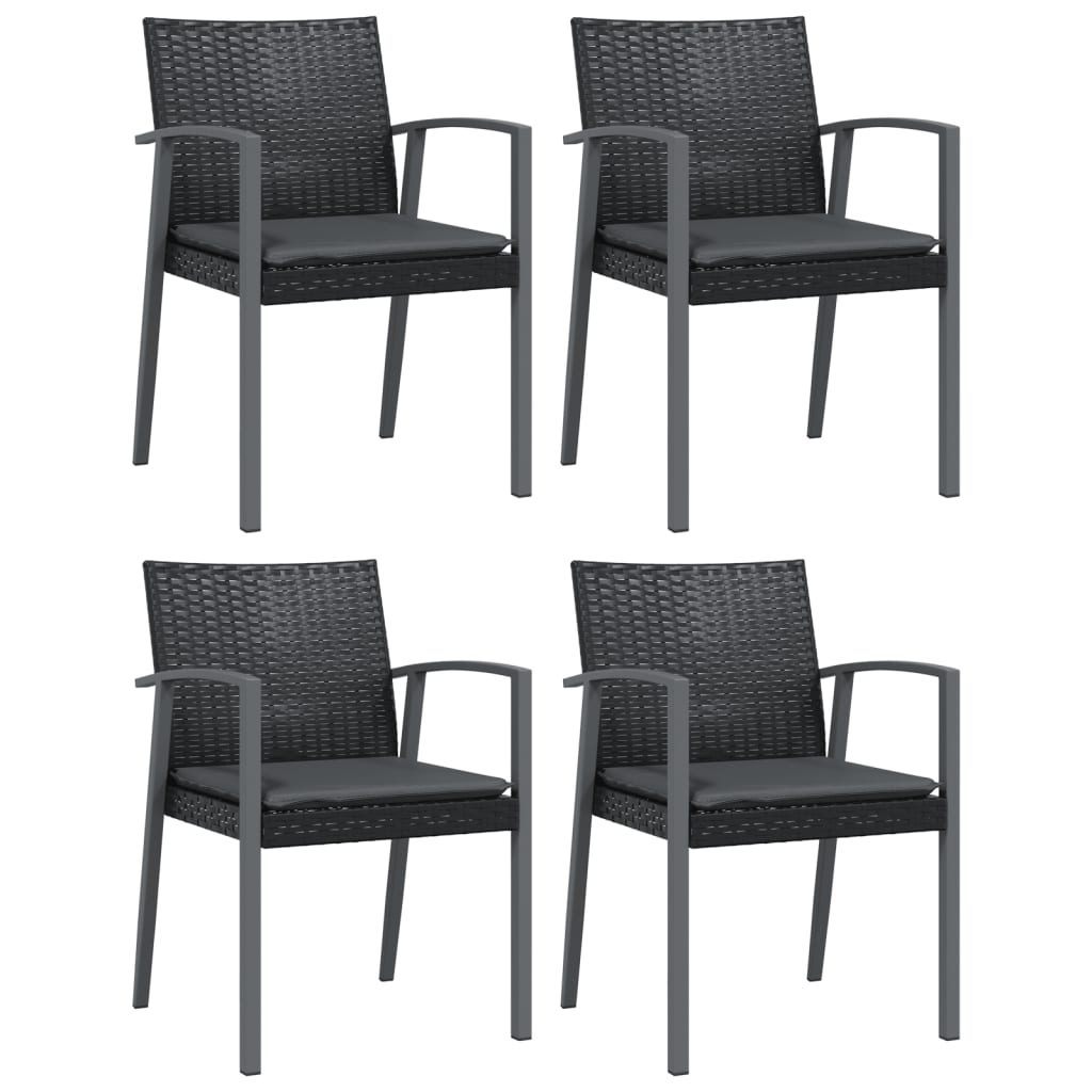 Vidaxl 5-Cz. Gartenmöbel-Set mit Kissen, Polyrattan und Stahl