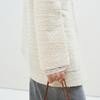 LESS 2025 Spring Collarless Casual Straight-Fit Wool Blend Long Coat