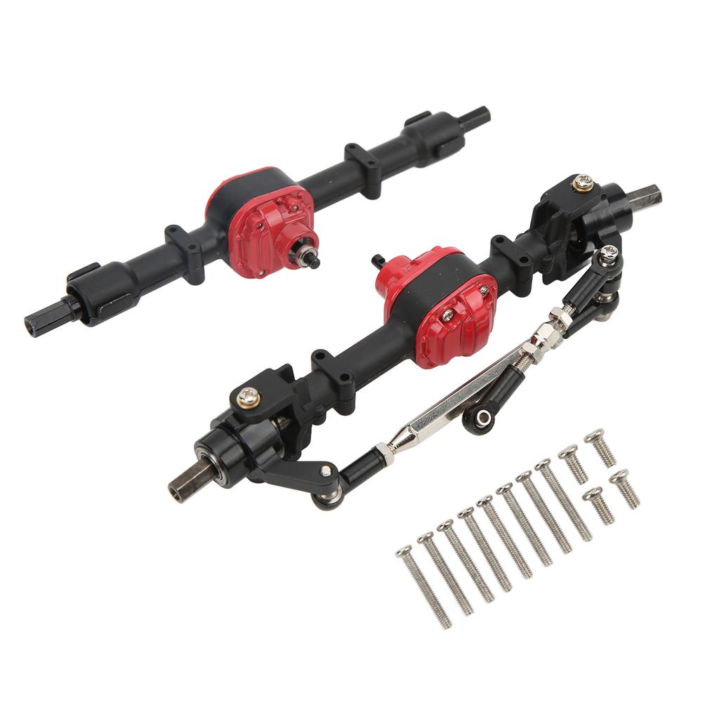 RC Car Metal Front Rear Axle Set for MN D90 D91 99S FJ45 1 12 RC Car Upgrade PartsBlack Red