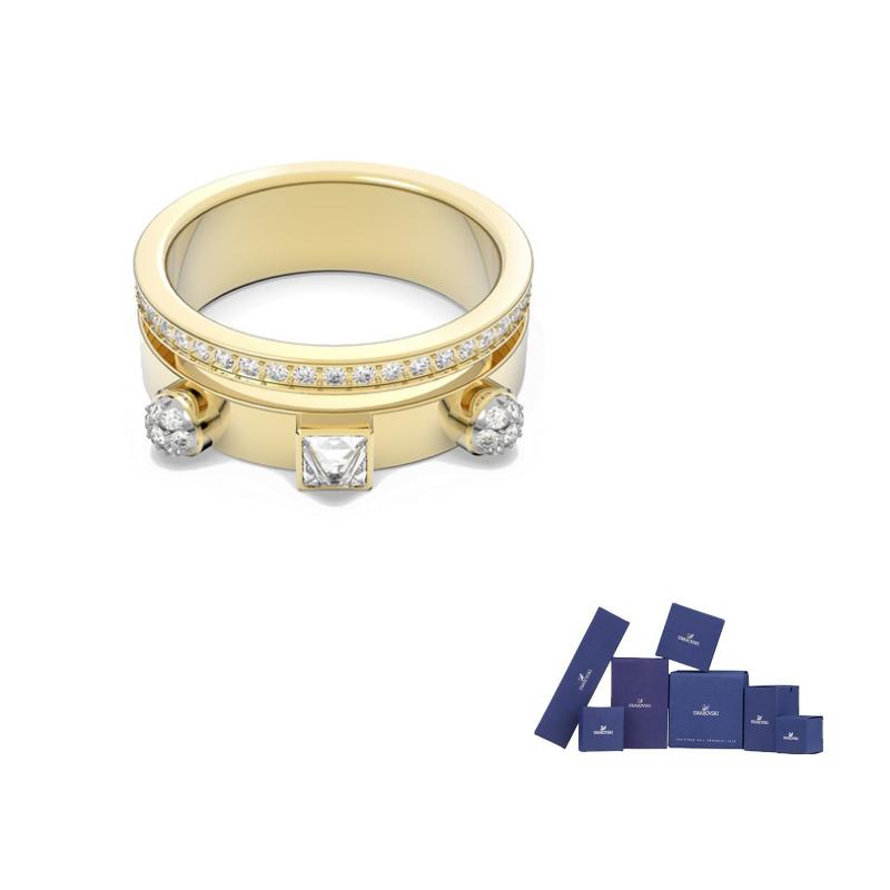 Swarovski Thrilling Zirconia Rings Womens Gold F-Original brand box золотистый