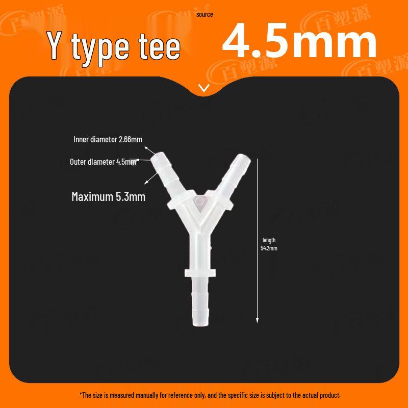 Y-Type Tee Barb Hose Connector for Water and Oxygen