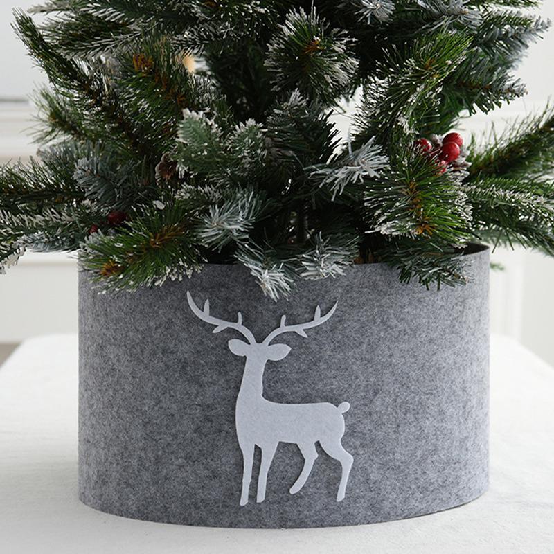 

Christmas Tree Skirt Xmas New Year Christmas Decorations for Home Soft Xmas Tree Cover Christmas Ornament Natale Navidad L x H 77x13cm сірий