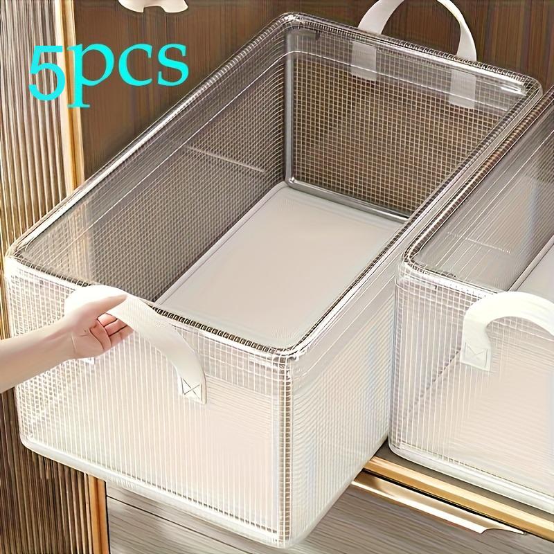

5pcs Space-Saving Foldable Clothes Organizer Set - Washable Storage Boxes for Pants & T-Shirts with Layered Design