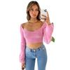 Fall and Winter New Arrival Special Women's Clothing Elegant Beautiful Fashion Crop Top Low-Cut Sexy Short Temperament Base Knitwear