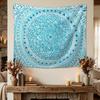 Polyester Mandala Sonne Wandteppich Bohème Hippie Ästhetik Wandbehang für Schlafzimmer Wohnzimmer Heimdekoration