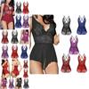 Women V Neck Lingerie Cross Back Babydoll Opencrotch Sleepwear Plus S3xl Size