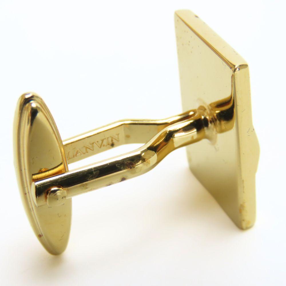 Used LANVIN Cuffs Metal Gold Gray Plating