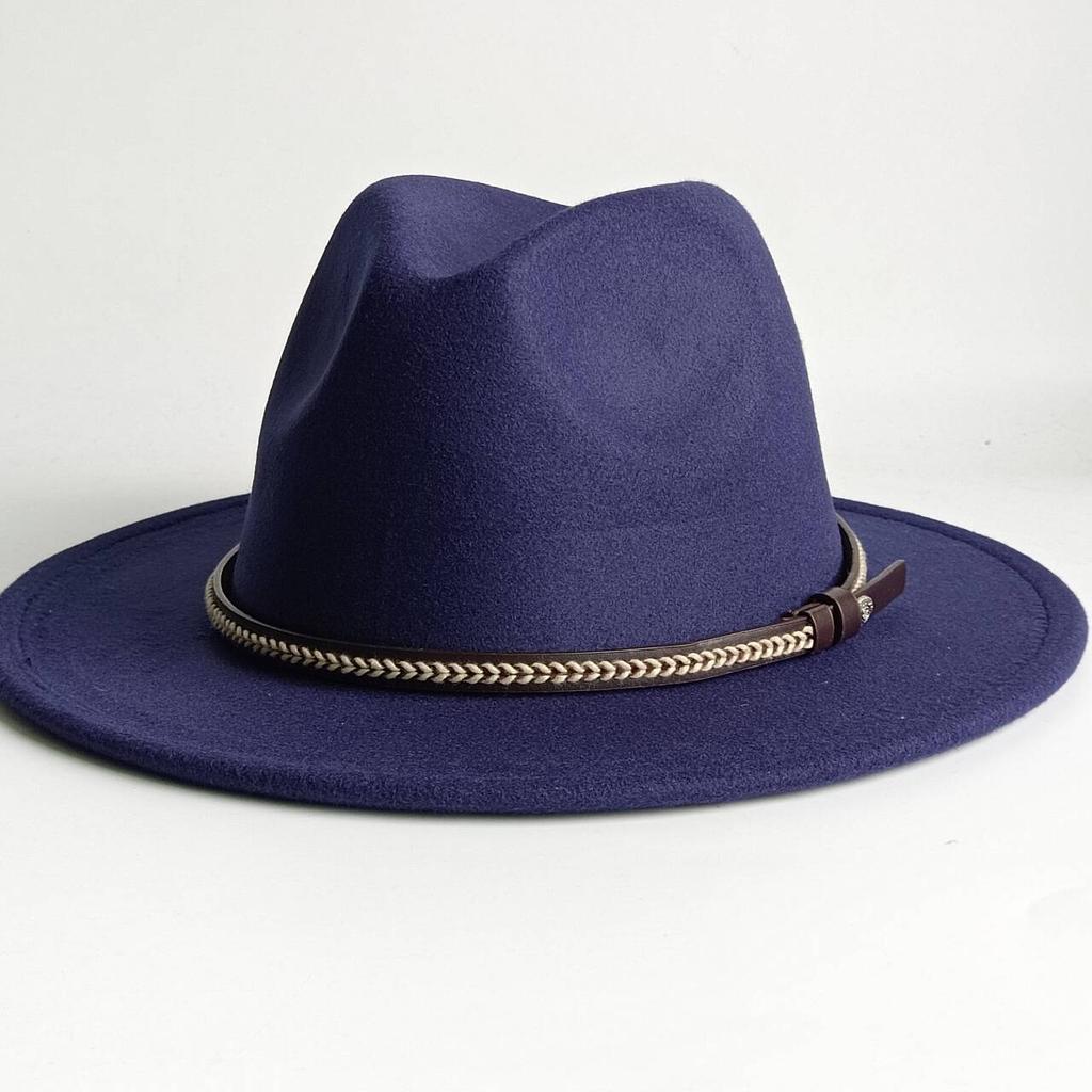 Deep Purple Fedora Felt Hat Men'S And Women'S Universal Solid Color Fedora Hat Women'S  Wide Brim Classic Jazz Hat Church Hat