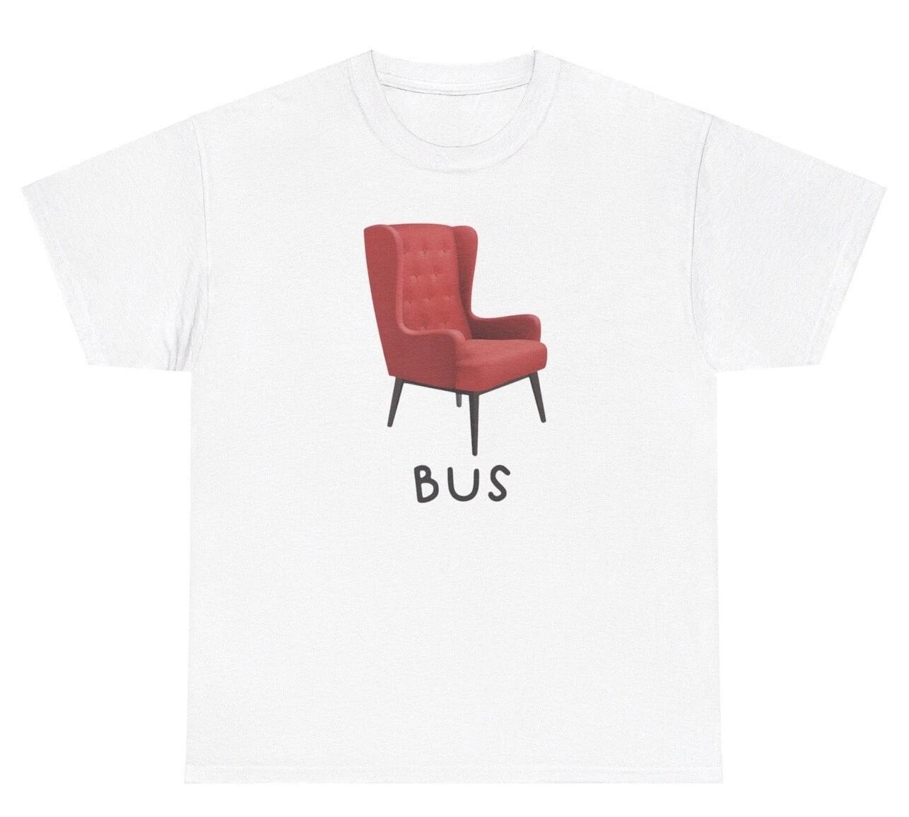 Chair Bus T Shirt Funny Dumb Cringe Unhinged Humor Tee XL