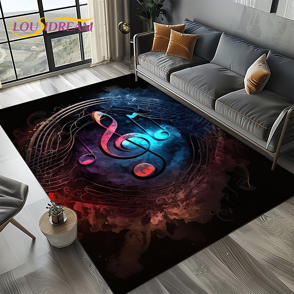 Note Music Colorful Musical Score Cartoon Dream Carpet Rug for Living Room Bedroom Home Sofa Decoration,Kid Non-slip Floor Mat