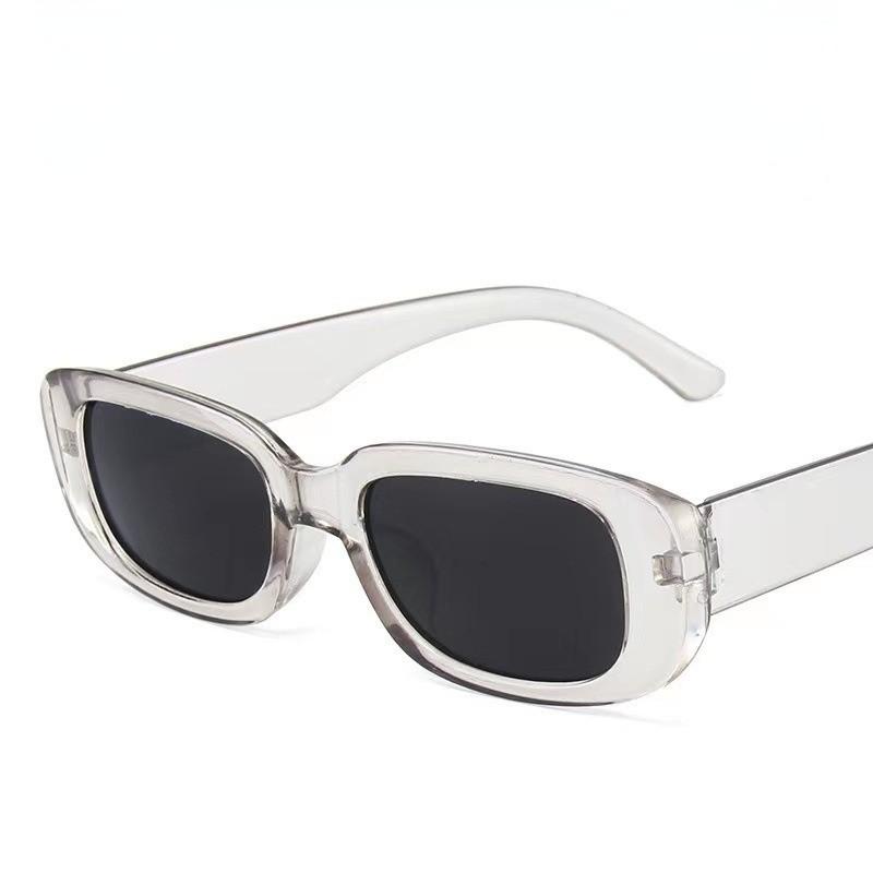 Fashion Narrow Square Frame Y2K Sun Glasses Candy Color UV400 Protection Black Shades Eyewear for Women Men