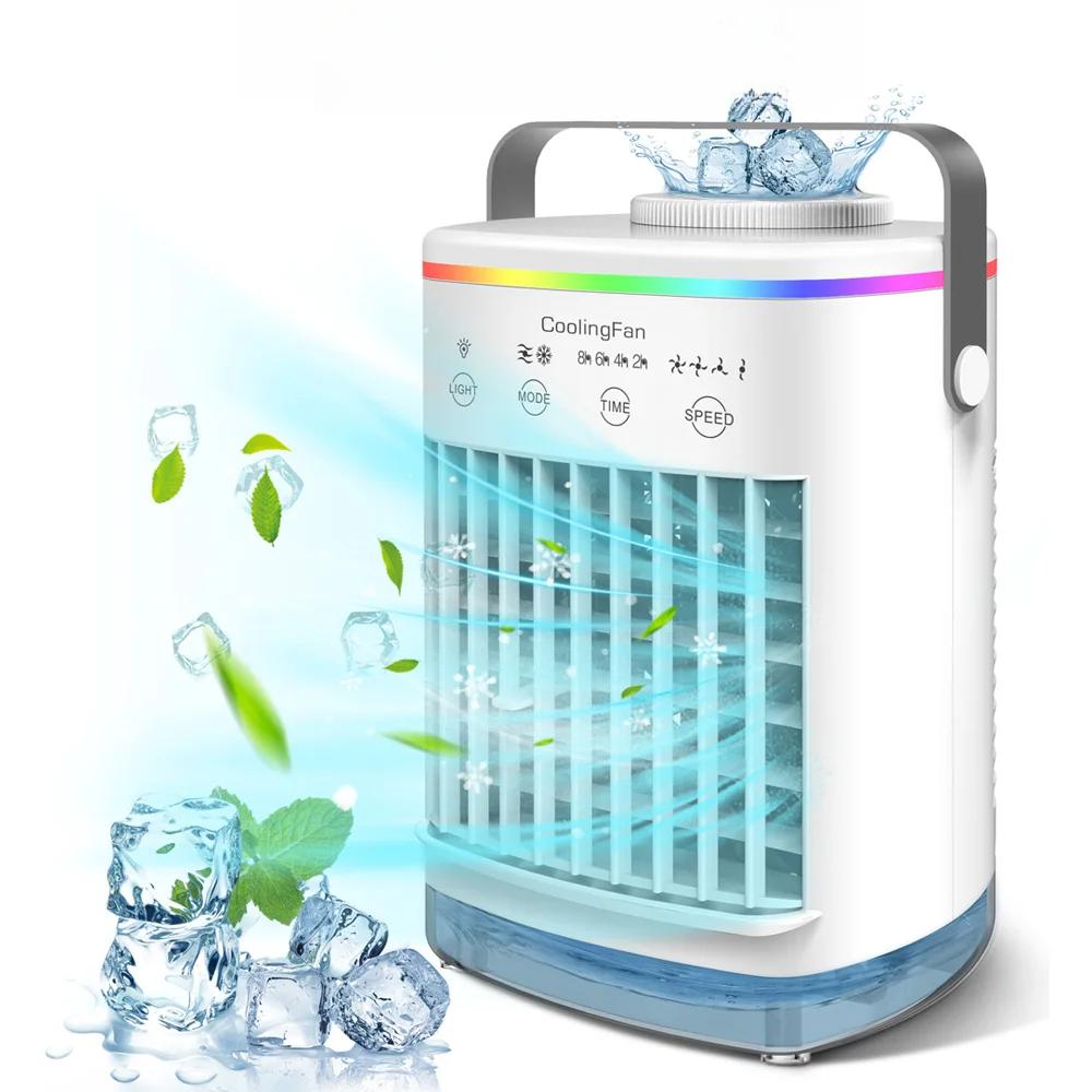 Portable Air Conditioner Mini Air Cooler Fan USB Air Conditioning 700ml Water Cooling Fan Humidifier For Home Room Office Desk