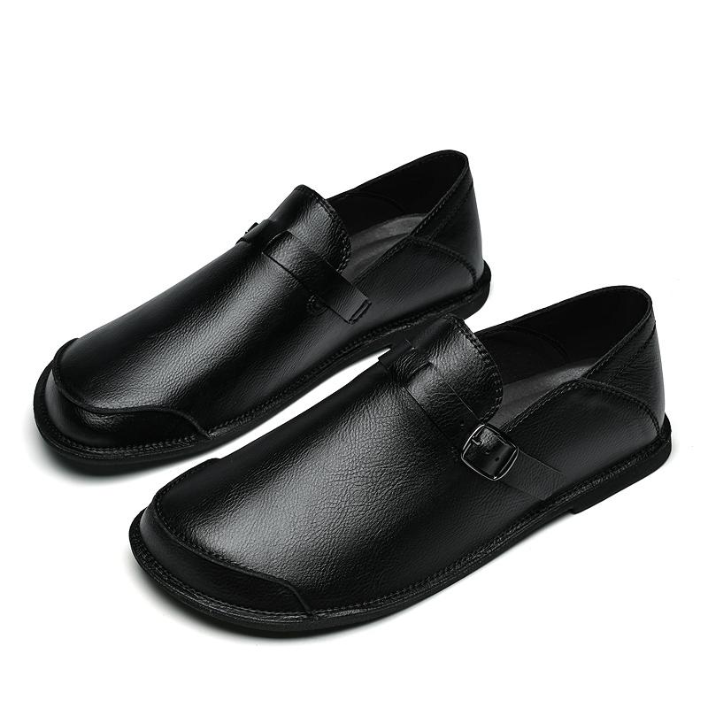 Fashion New Breathable Mens Wedding Shoes Genuine Leather Mens All-match Loafers High Quality Mens Slip On Shoes Lightweight Men's Flats
