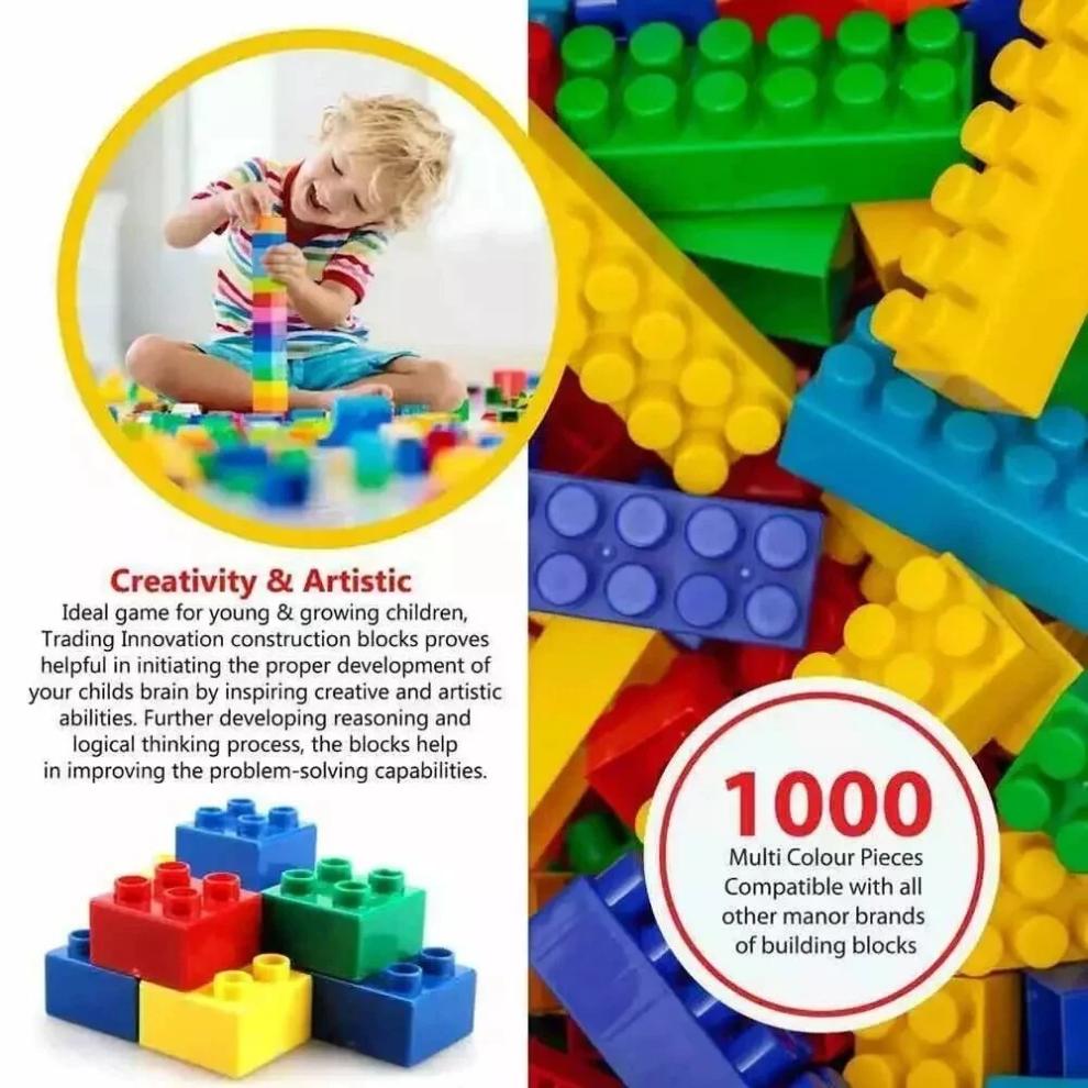 1000 Stück Sortiertes Bauklötze Steine Set