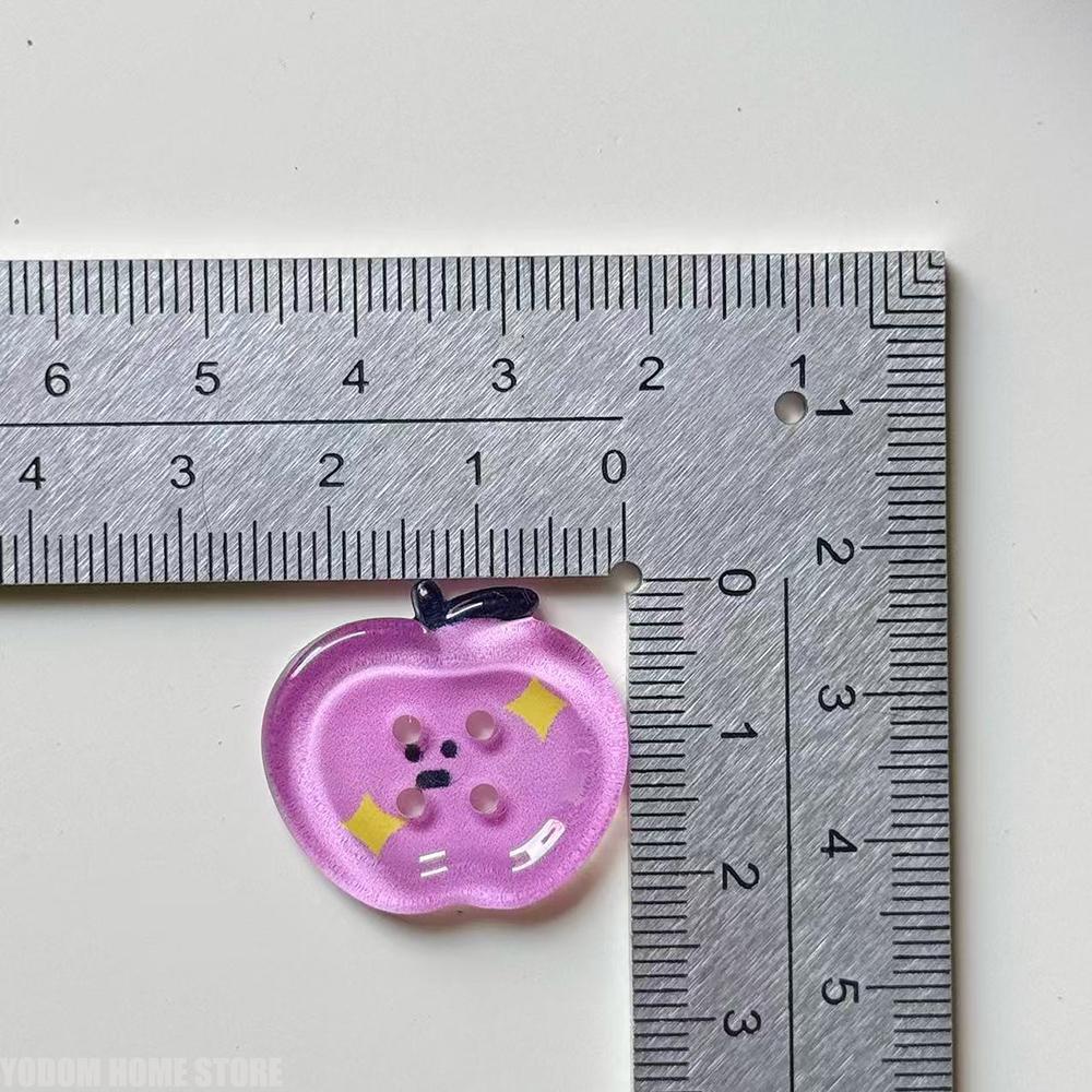 10pcs Dopamine Color Apple Translucent Buttons for Crafts Resin Accessories Clothing Sewing Supplies Sweaters Materials
