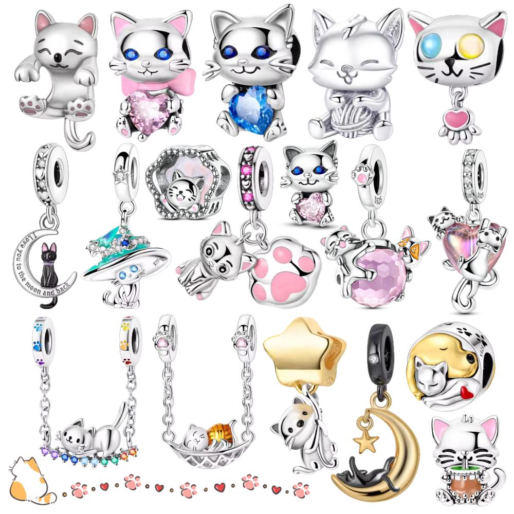 Cat Collection Pendant Copper Charm Bead Charms Bead Compatible With 3mm Authentic Bangle Bracelets Necklaces Ideal For Women Luxury Do It Yourself Je